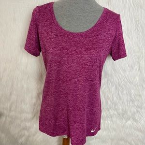 Nike Magenta Space Dye Short Sleeve Workout Shirt